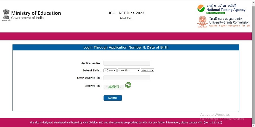 ugc net admit card