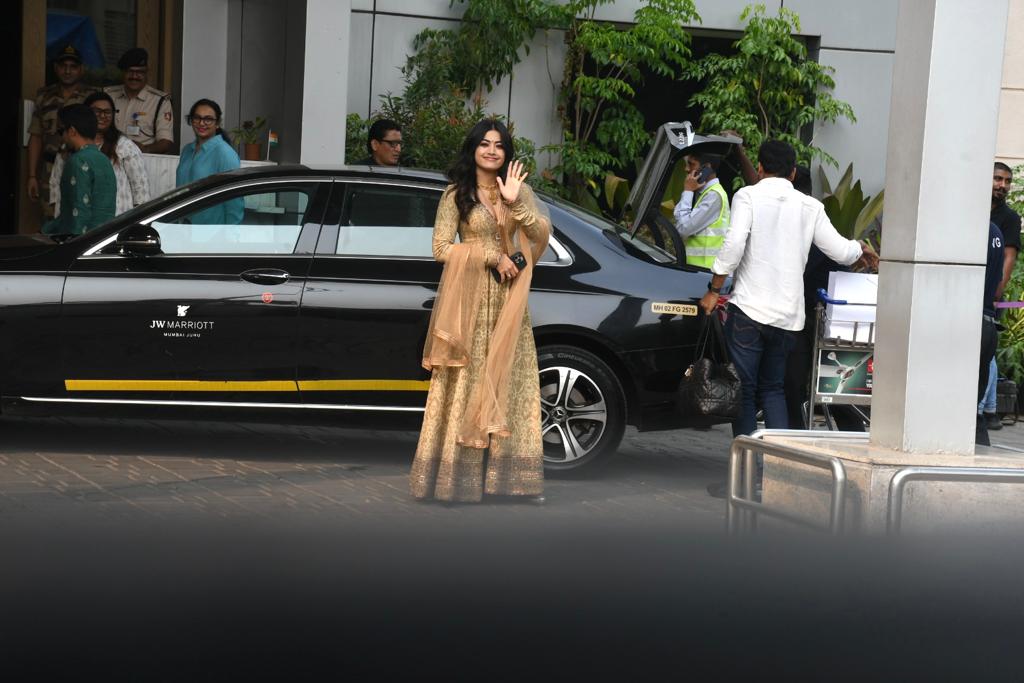 Rashmika Mandanna at the airport.