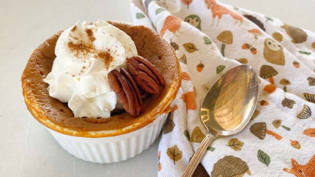 Make This Single serving Crustless Pumpkin Pie in Your Microwave