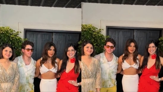 Priyanka Chopra feeds Mannara Chopra cake as she attends her birthday party, does a little dance for Nick Jonas. Watch | Bollywood