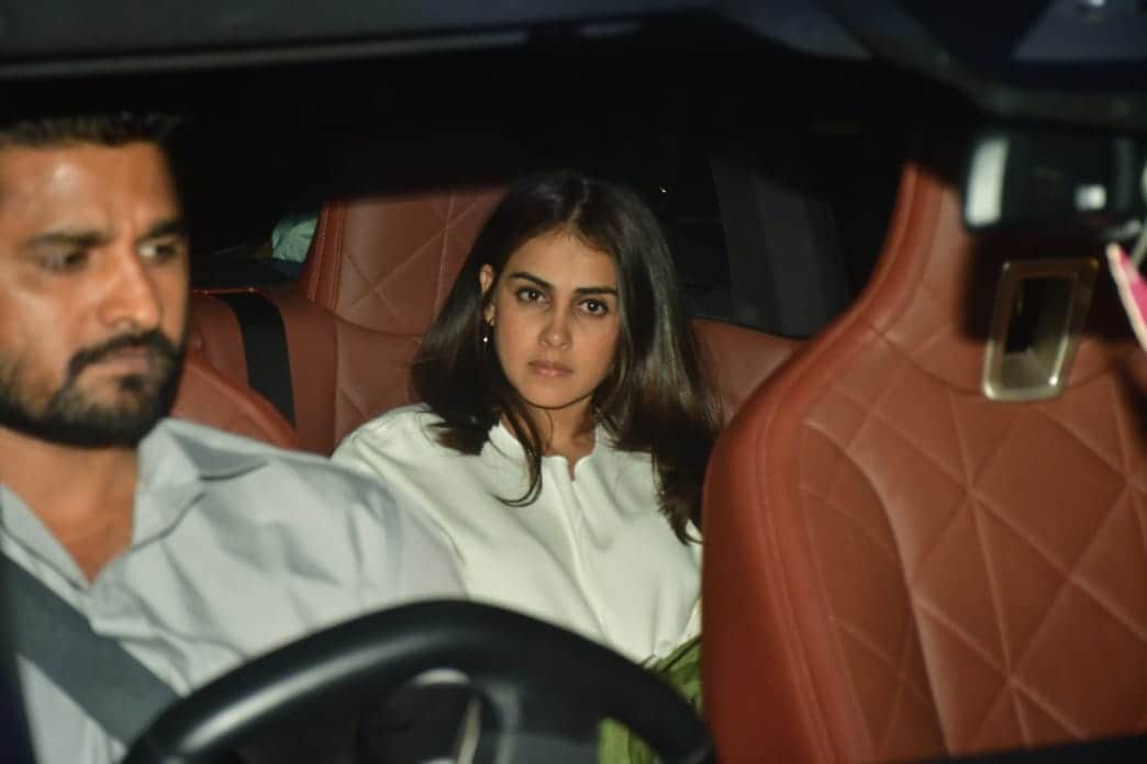 Genelia D'Souza was joined by actor-husband Riteish Deshmukh at the screening, which was held at YRF Studio. Genelia D'Souza was joined by actor-husband Riteish Deshmukh at the screening, which was held at YRF Studio.
