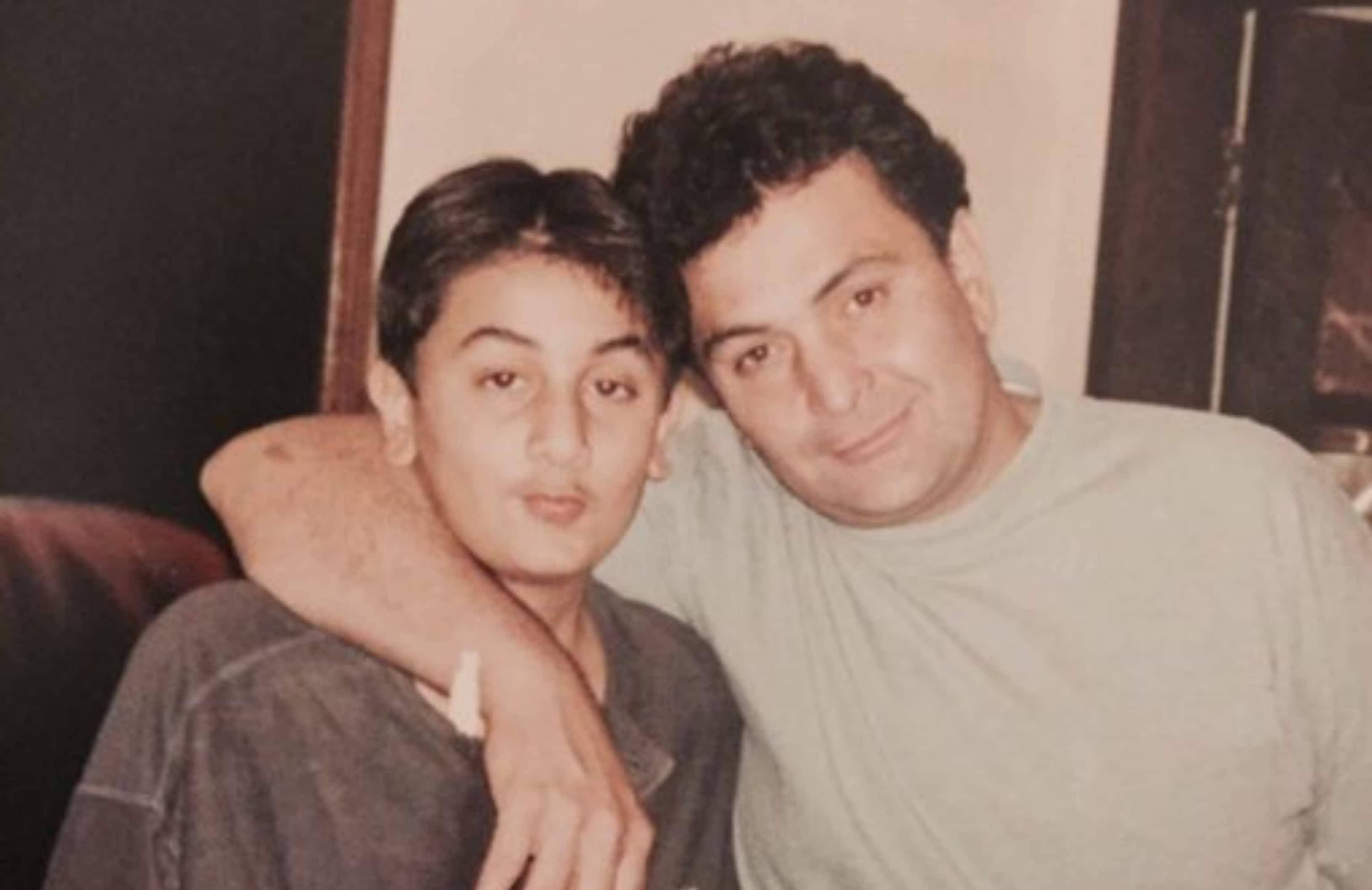 A precious throwback snap of Ranbir and Rishi