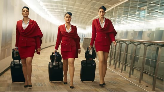 Tabu, Kareena Kapoor and Kriti Sanon played air hostesses in Crew. Tabu, Kareena Kapoor and Kriti Sanon played air hostesses in Crew.