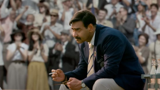 Ajay Devgn in a still from Maidaan. Ajay Devgn in a still from Maidaan.