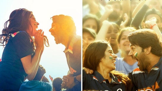 Janhvi Kapoor and Rajkummar Rao in the new posters of Mr & Mrs Mahi. Janhvi Kapoor and Rajkummar Rao in the new posters of Mr & Mrs Mahi.
