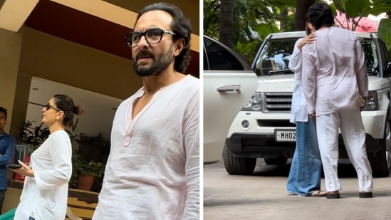 Kareena Kapoor Saif Ali Khan share a kiss in front