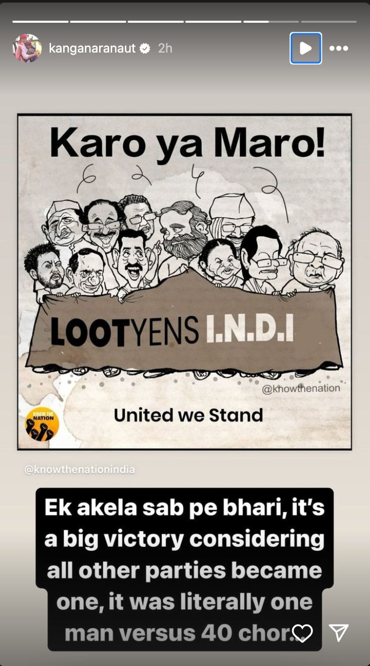 Kangana Ranaut's IG post.