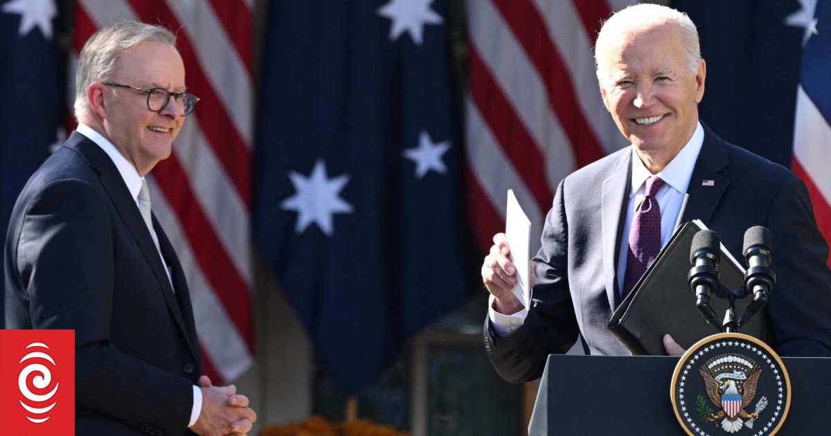 0000NAN US President Joe Biden and Australia s Prime Minister Anthony Albanese October 2023 jpg