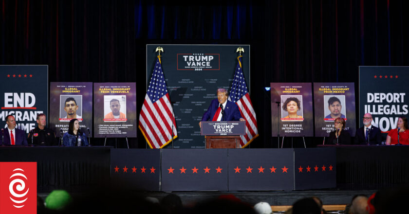 Trump escalates dark rhetoric against immigrants, Harris