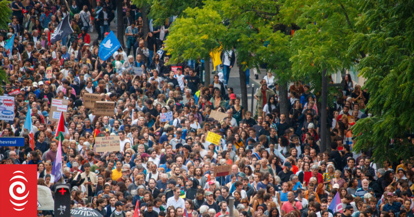 Thousands protest in France against Macron’s choice of prime minister
