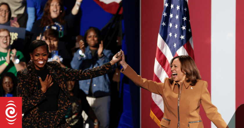 Michelle Obama backs Harris in Michigan as Trump courts Muslim vote