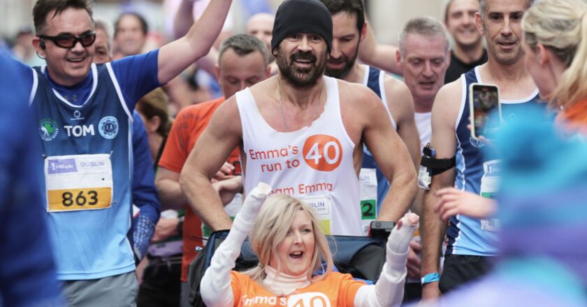 Colin Farrell finishes Dublin Marathon in support of ‘courageous’ friend | Ents & Arts News