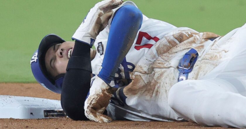 LA Dodgers superstar Shohei Ohtani a World Series doubt after dislocating shoulder | US News