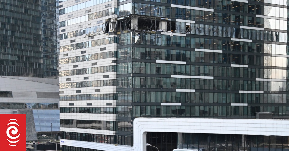 0000NAN A view of a damaged office block of the Moscow International Business Centre jpg