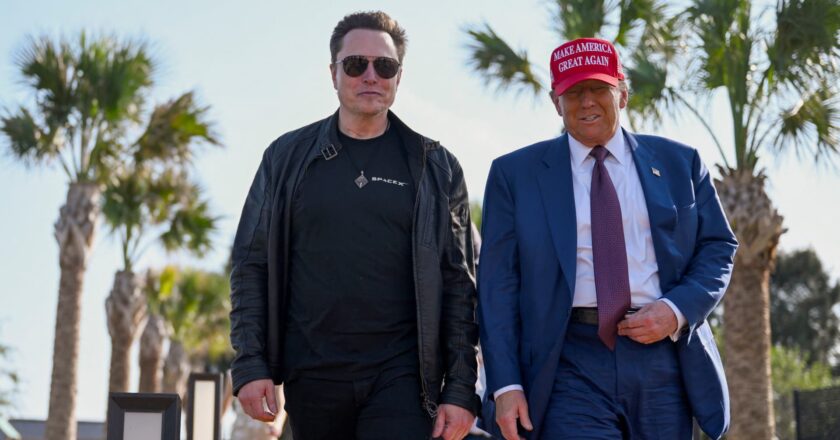 Trump attends SpaceX launch with Elon Musk