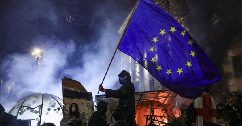 Georgia protests: President says government ‘not legitimate’ as thousands take to streets for third night | World News
