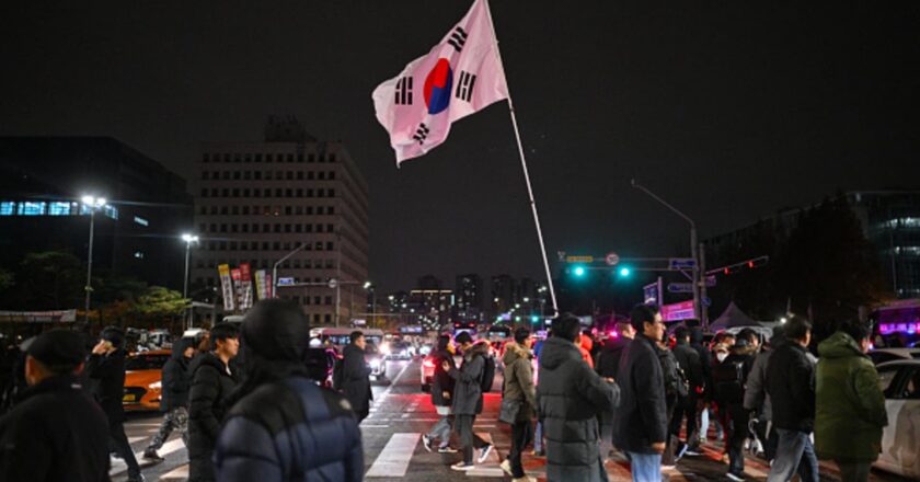 South Korea stocks fall in volatile trade amid political chaos