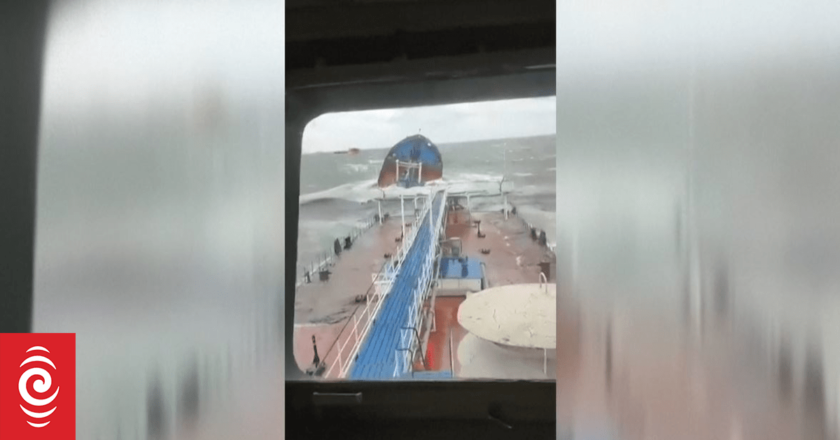 Russian tanker splits in storm, spilling oil into Kerch Strait