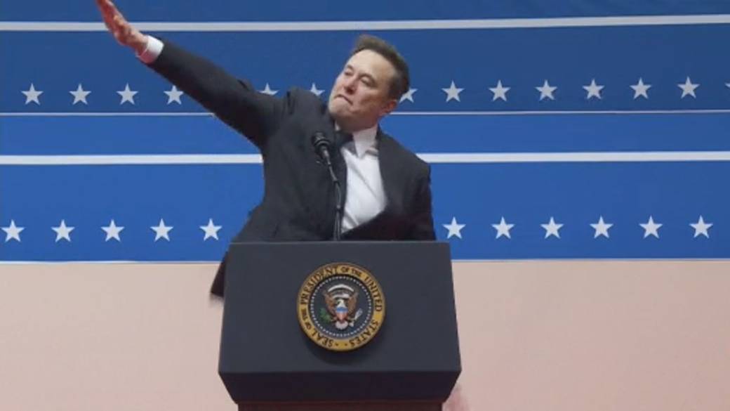 Click to play video: 'Elon Musk defends one-armed gesture at Trump inauguration'
