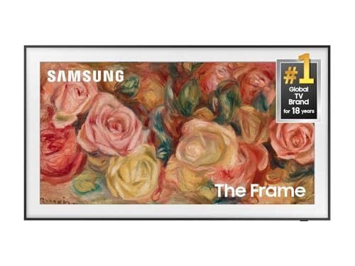 SAMSUNG 50-Inch Class QLED 4K LS03D The Frame Series Quantum HDR Smart TV w/Dolby Atmos, Art Mode, Anti-Reflection, Customizable Frame, Slim Fit Wall Mount with Alexa Built-in (QN50LS03D, 2024 Model)