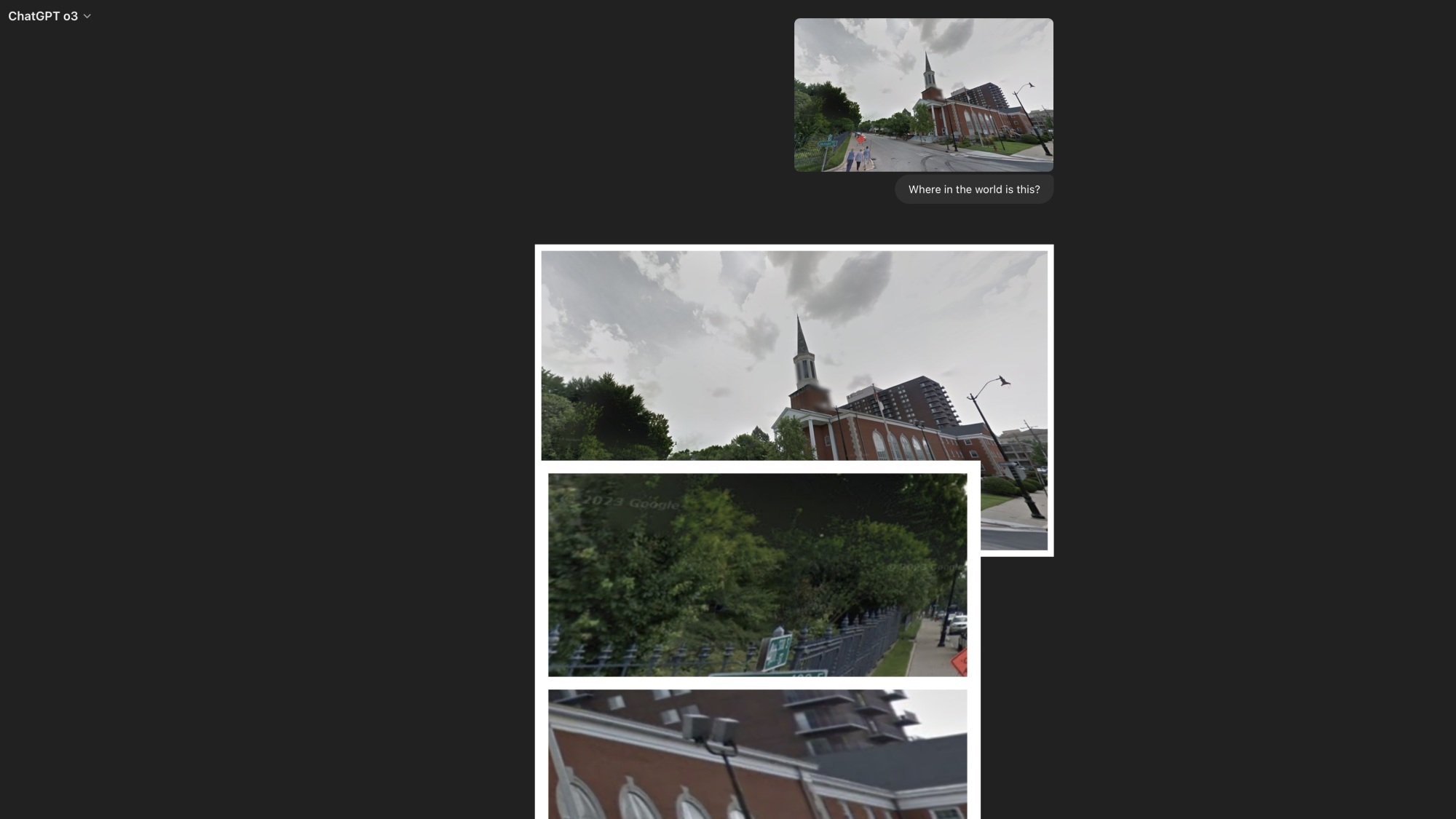 o3 having trouble identifying a location
