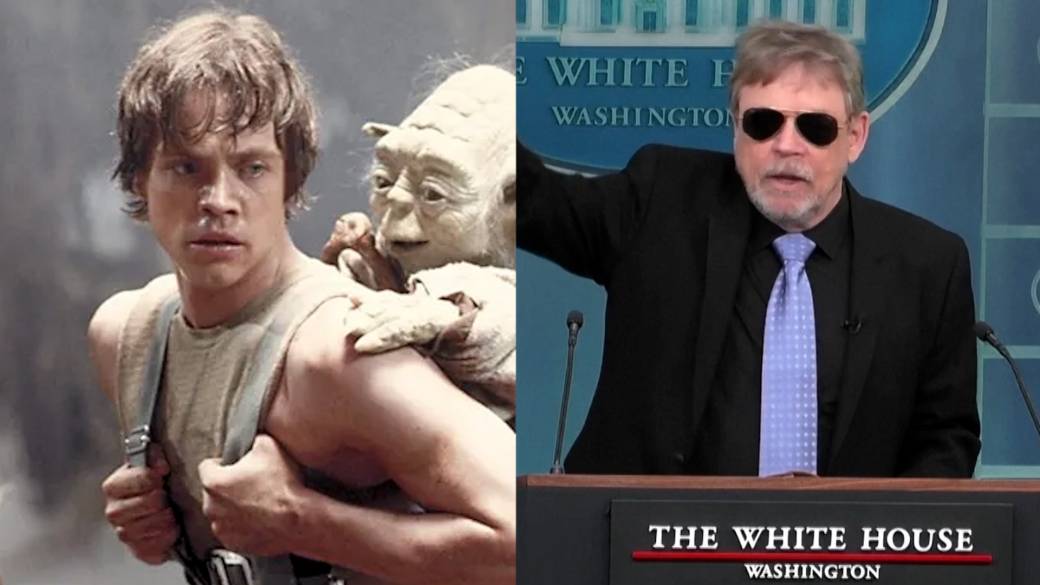 Click to play video: 'Star Wars Day: Actor Mark Hamill makes surprise White House appearance for May 4th'
