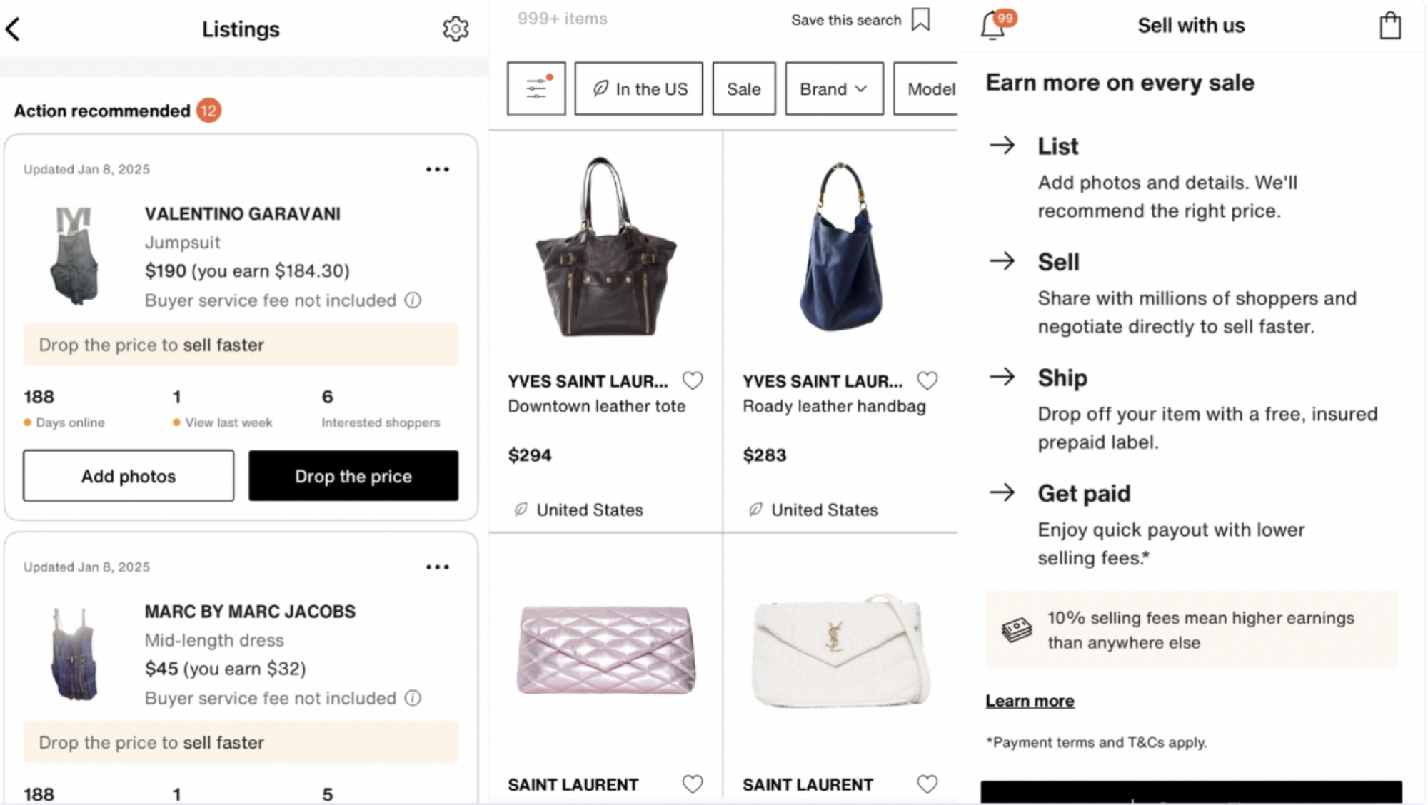 The Best Apps for Selling Used Clothing and Household Items 2 Vestiaire Collective on iOS