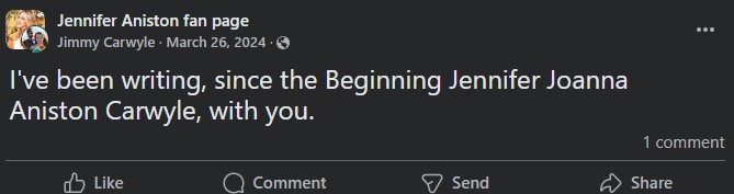 Man crashes car into front gate of Jennifer Aniston’s house — and she was home - National 4 A screenshot of Jimmy Carwyle's post on Facebook.
