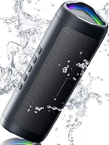 The Best Early Prime Day Tech Deals Under $25 8 Bluetooth Speaker with HD Sound, Portable Wireless, IPX5 Waterproof, Up to 24H Playtime, TWS Pairing, BT5.3, for Home/Party/Outdoor/Beach, Electronic Gadgets, Birthday Gift (Black)