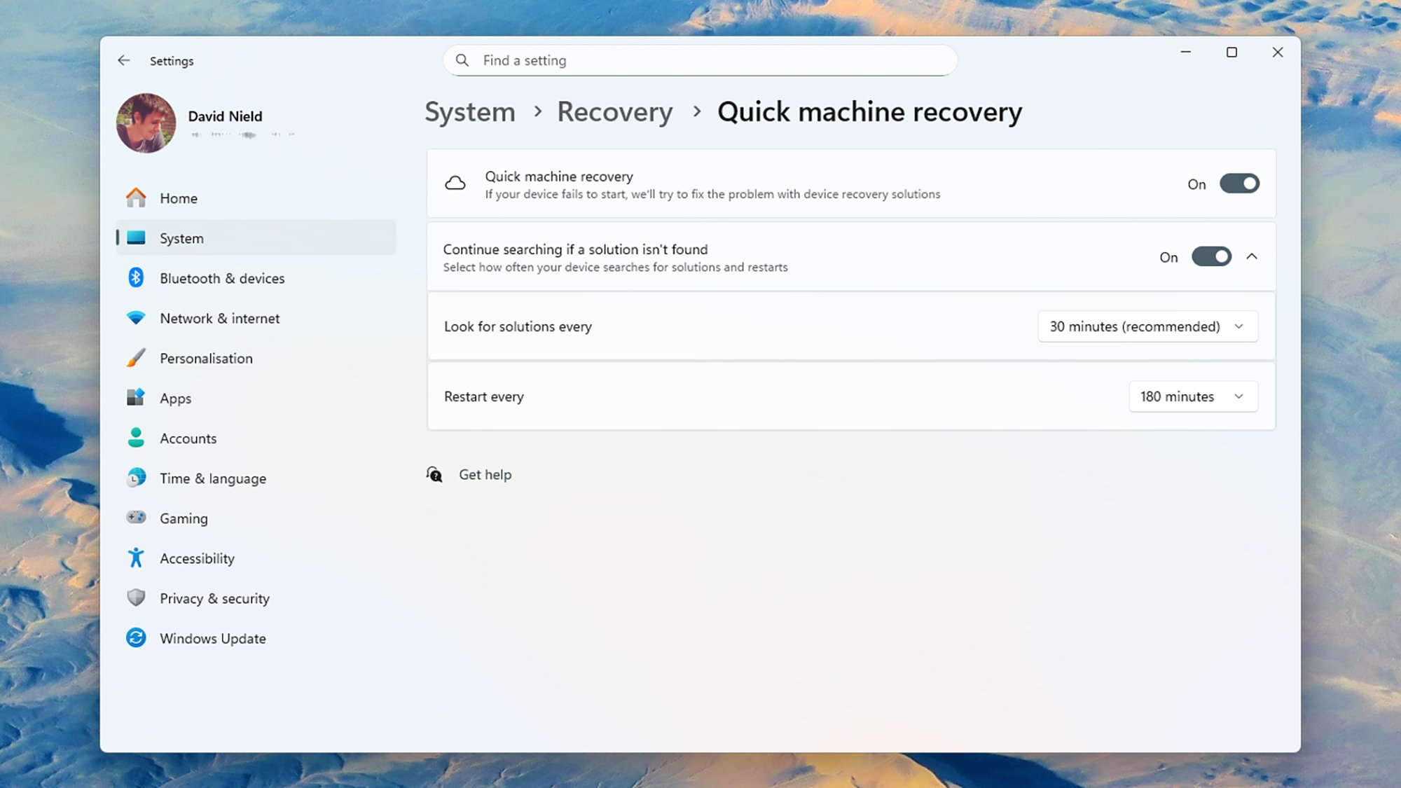 Quick Machine Recovery