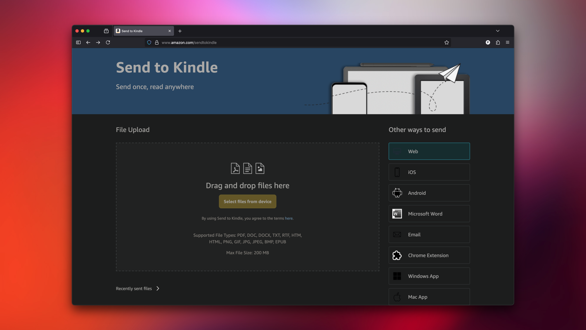 I 'De-Amazoned' My Kindle, and Here's How I Buy DRM-Free EBooks 2 Using Amazon's Send to Kindle website.