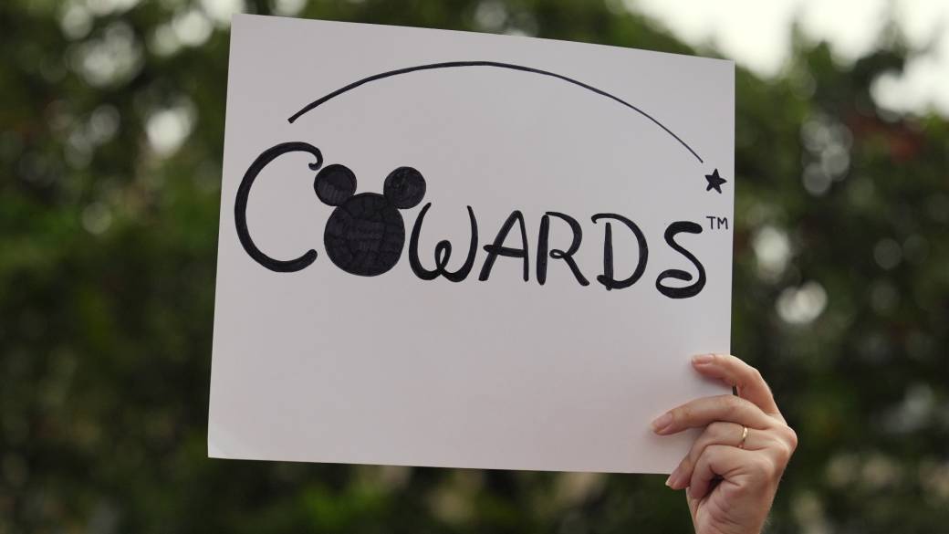 Click to play video: 'Protests target Disney after Jimmy Kimmel pulled from air'