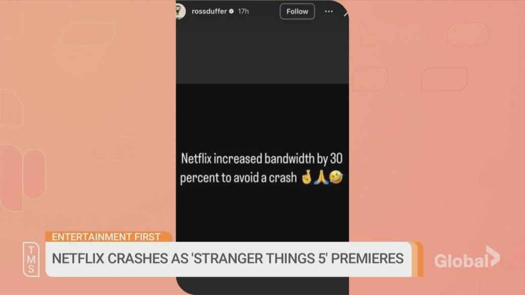 Click to play video: 'Stranger Things season 5 debut crashes Netflix'