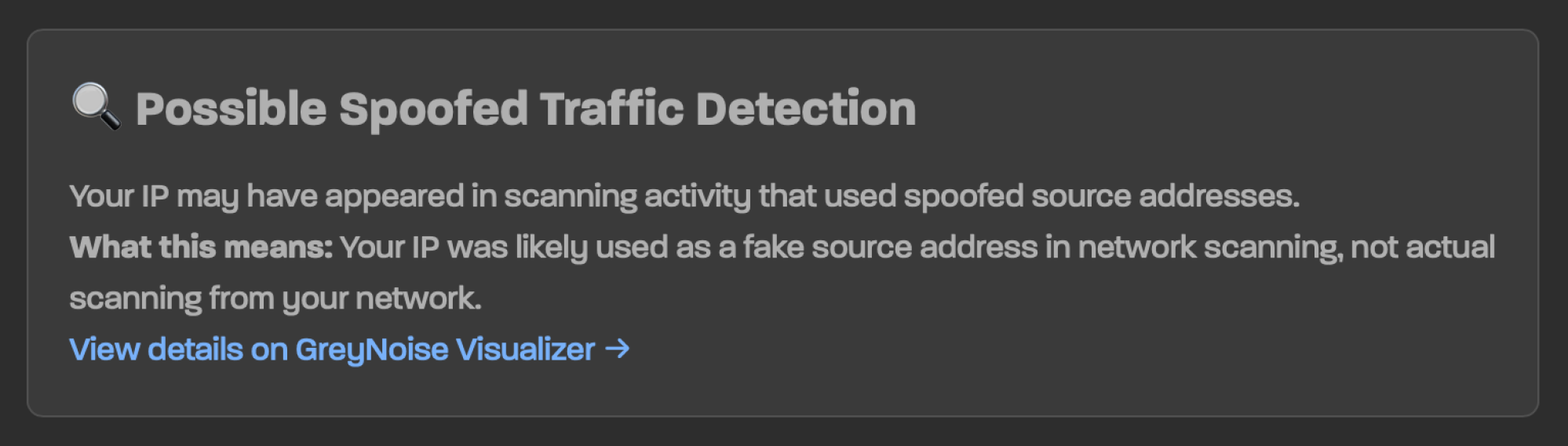 greynoise ip check private relay result