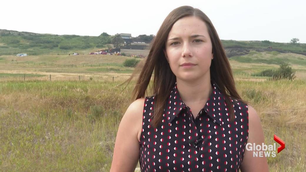 Click to play video: 'Crews knock down fire at Head-Smashed-In Buffalo Jump'