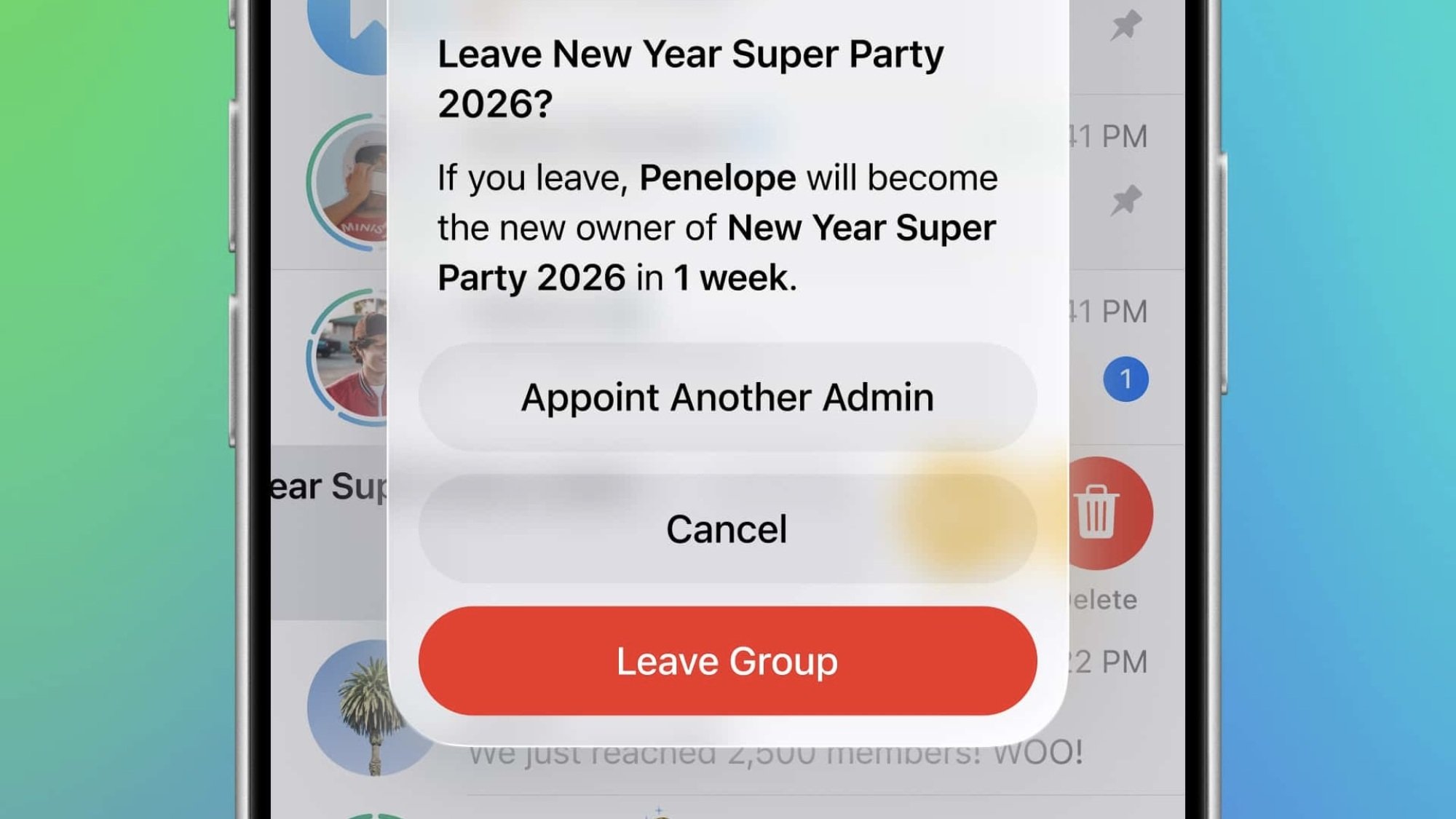 telegram leave group