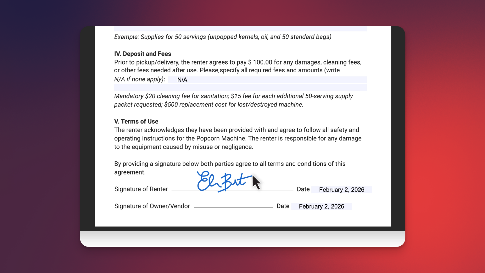 Chrome's PDF annotations feature, shown via a digital signature in a PDF.