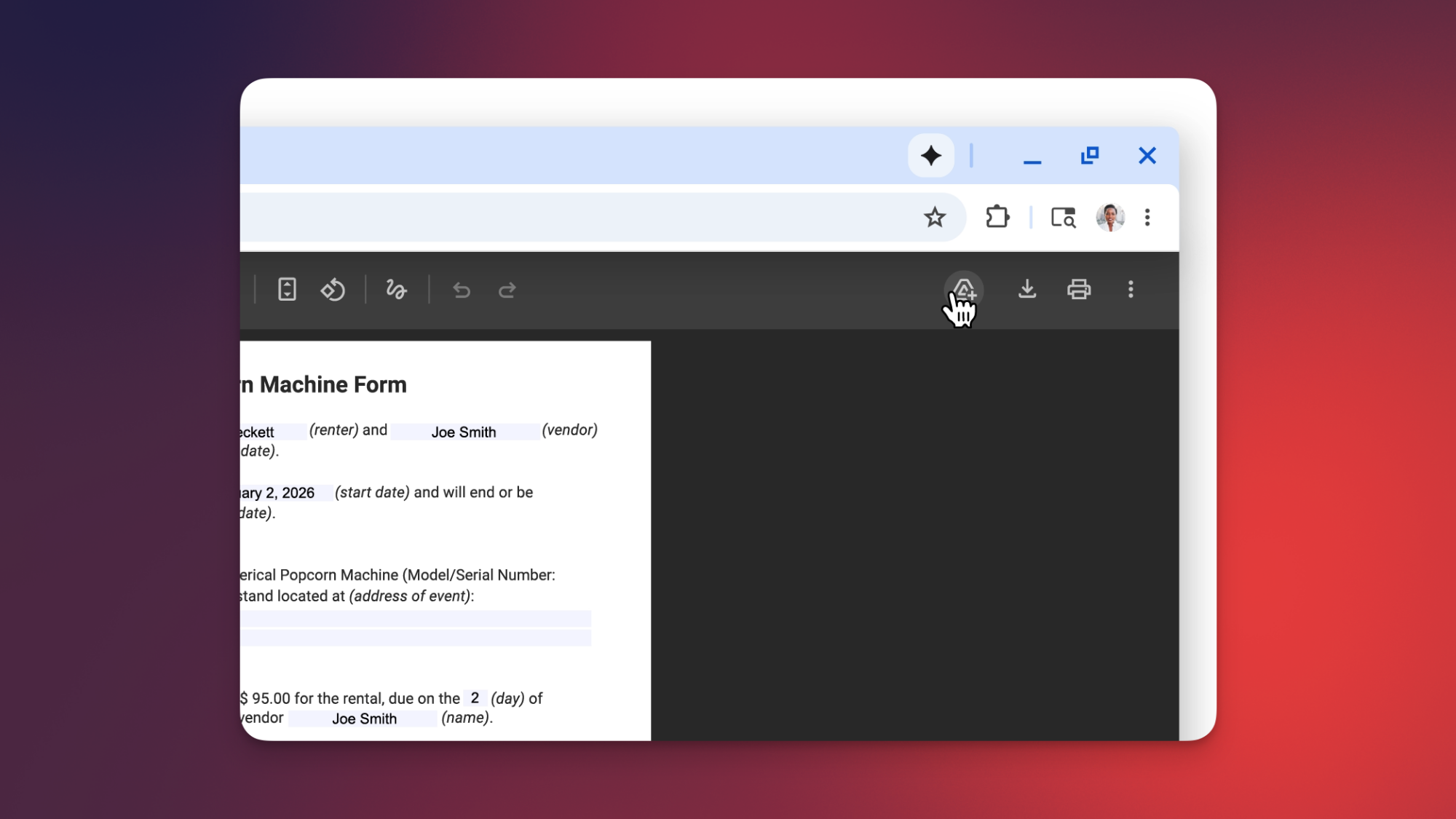 Chrome's PDF download to Google Drive feature.