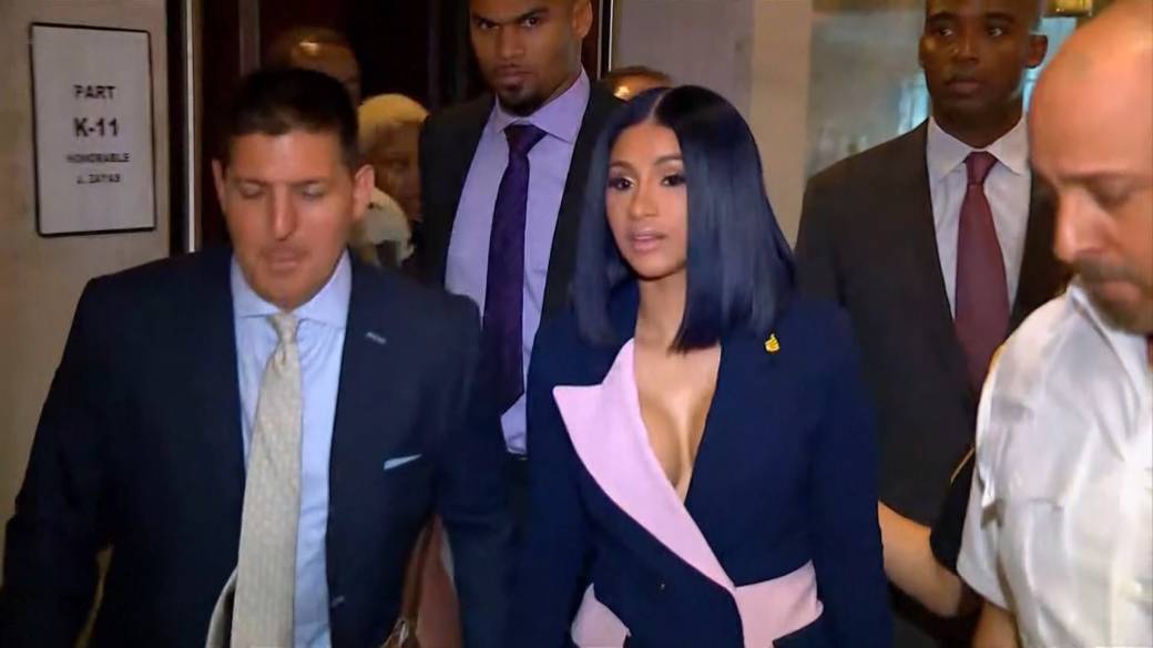 Click to play video: 'Cardi B makes court appearance, pleads not guilty to charges in alleged New York strip club fight'