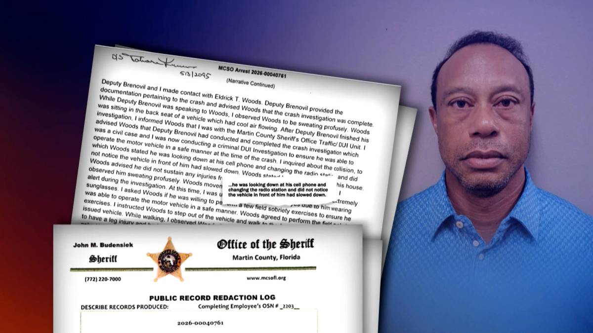 Click to play video: 'Tiger Woods crash: New details emerge on alleged cause of the crash'