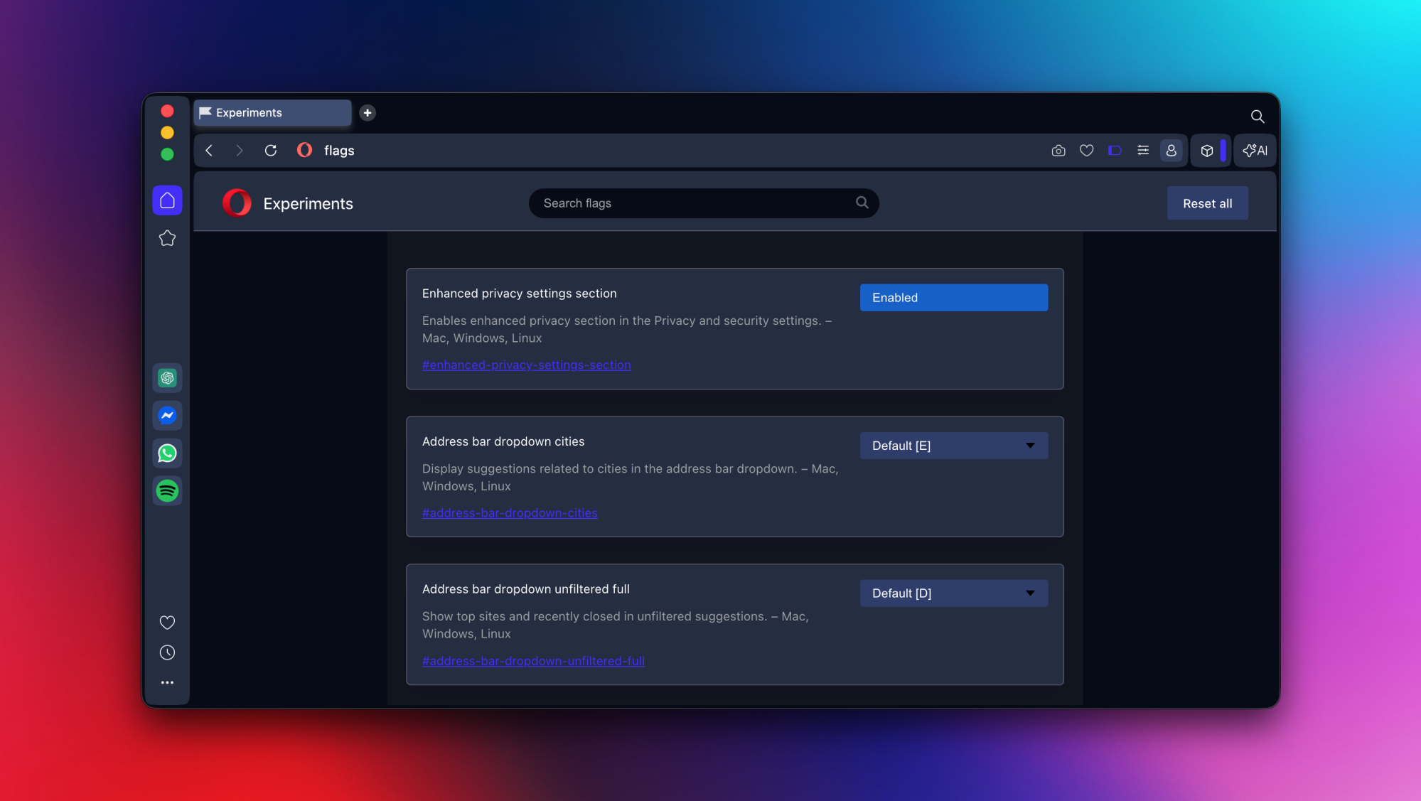 A hidden privacy mode in Opera.