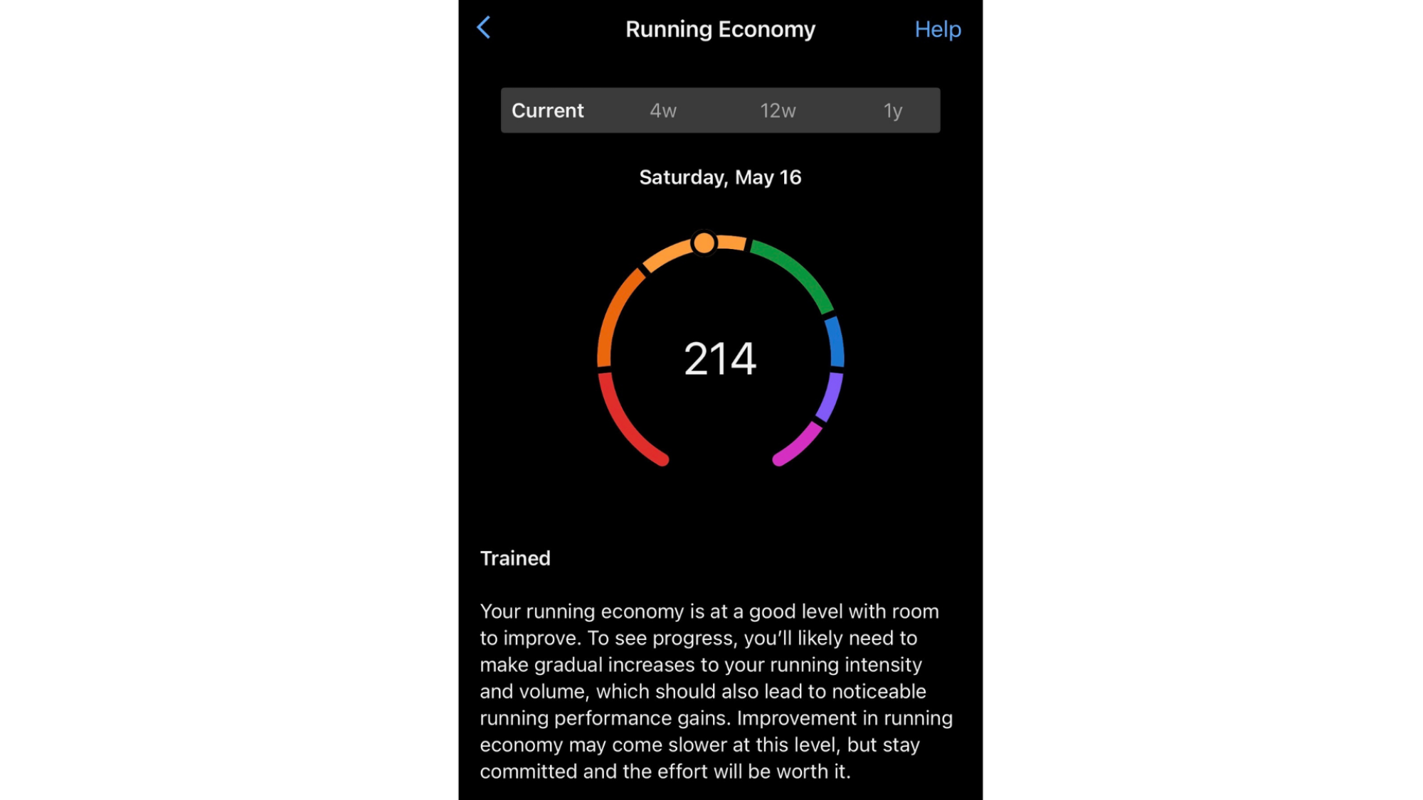 Garmin's running economy score.