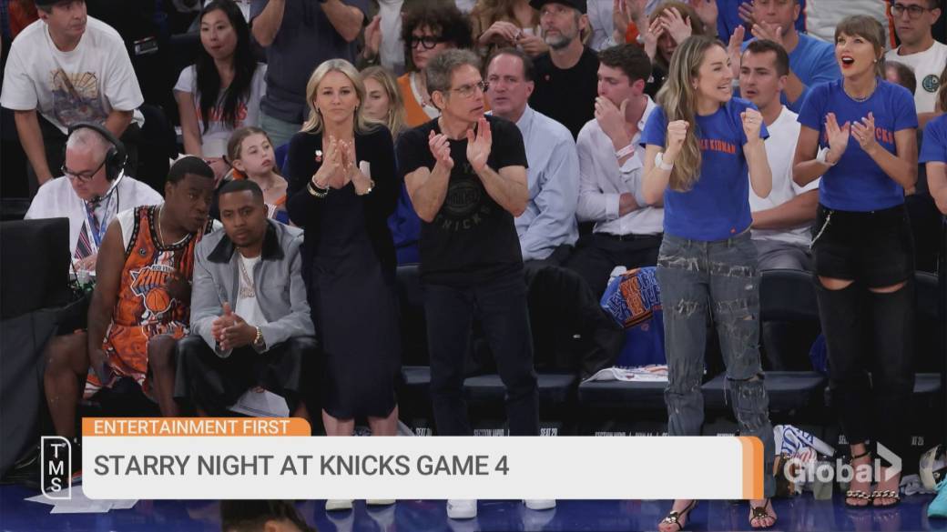 Click to play video: 'Taylor Swift, Mariska Hargitay go viral cheering on Knicks historic NBA Finals comeback'