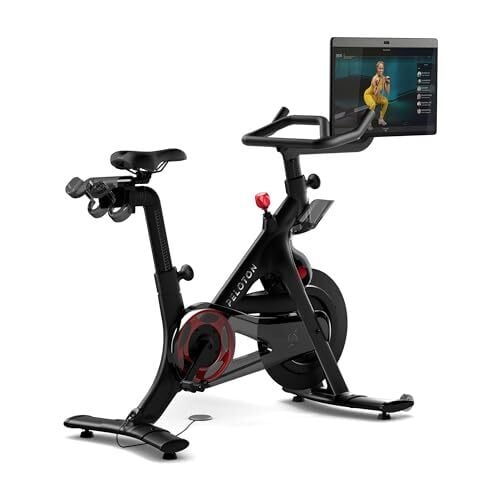 Certified Refurbished Peloton Bike+ | Indoor Stationary Exercise Bike with 24” HD, Anti-Reflective Rotating Touchscreen