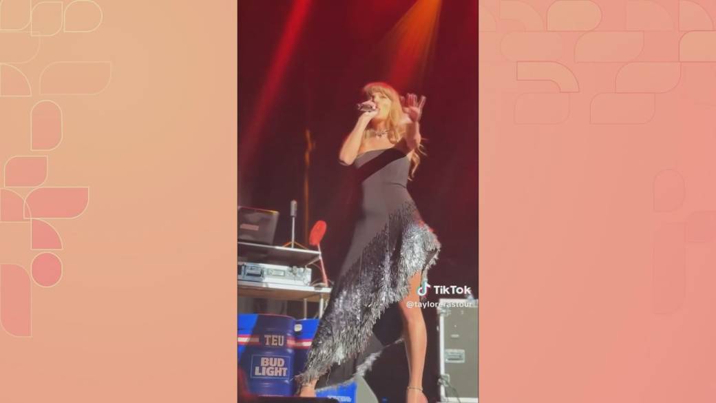 Click to play video: 'Taylor Swift closes fiancé Travis Kelce’s “Tight Ends & Friends” event with surprise concert'