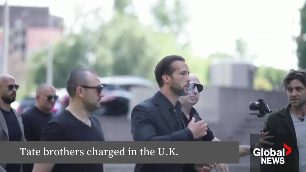 Click to play video: 'Tate brothers charged in UK with rape, human trafficking'