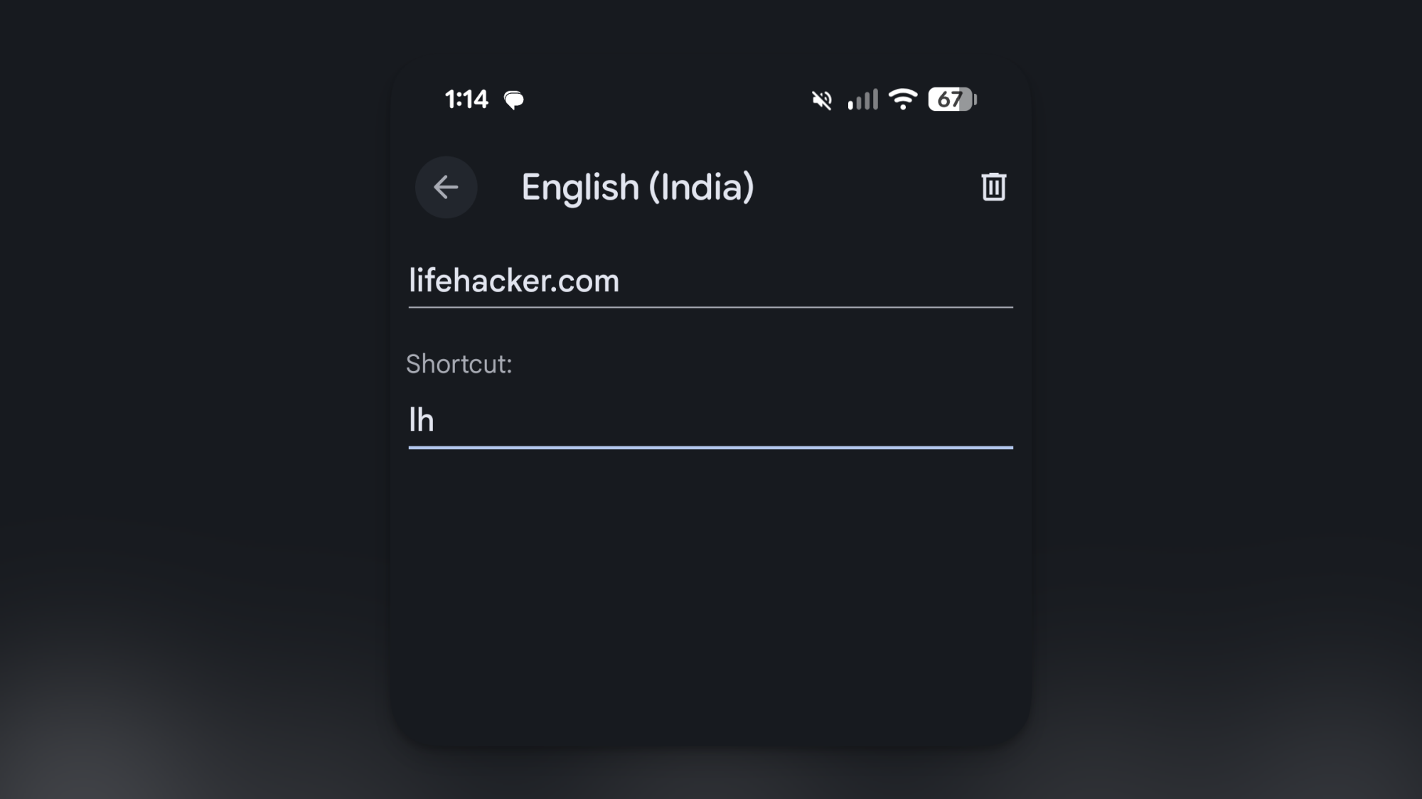 Gboard Personal Dictionary