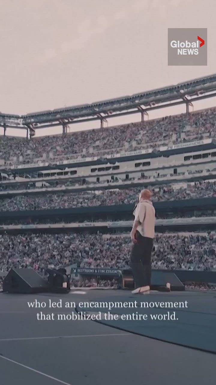 Click to play video: 'Macklemore dropped from Ed Sheeran tour after voicing support for Palestine'