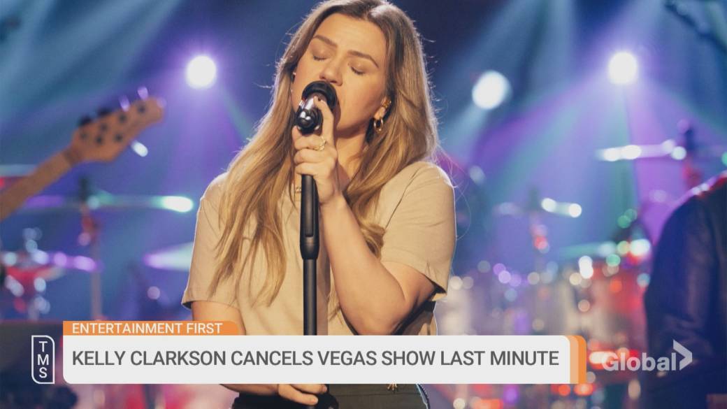 Click to play video: 'Kelly Clarkson abruptly cancels Las Vegas show; Anne Hathaway opens up about latest gig'